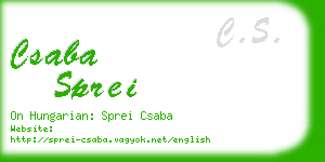csaba sprei business card